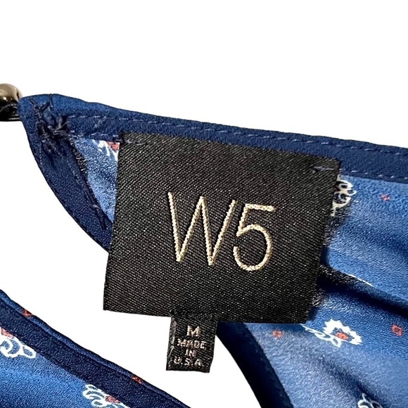 Anthropologie W5 Boho Blouse Size Medium Blue - Picture 4 of 4